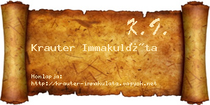Krauter Immakuláta névjegykártya